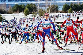 גולשי סקי למרחקים במרוץ הסקי "דמינסקי" בריבינסק, רוסיה, 2015