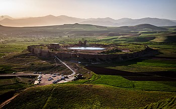 Takht-e Soleymān from Achaemenid era is a UNESCO World Heritage site located in West Azerbaijan. It was considered one of the biggest centers of education and religion in Iran in the pre Islamic period.