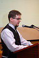 English: Gábor Hanák ("Ten years of Wikipedia" conference, 2011, Buda Castle, National Széchényi Library) Magyar: Hanák Gábor („Tíz éves a Wikipédia” konferencia, 2011, Budavári Palota, Országos Széchényi Könyvtár)