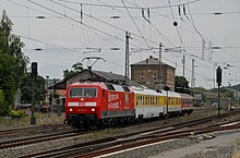 120 502 mit Fahrweg-Messzug und Regio-Steuerwagen