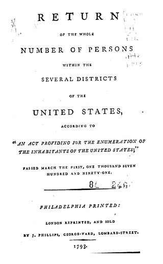 <span class="mw-page-title-main">1790 United States census</span> First US census