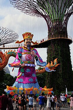 An 18-metre tall God of Fortune statue at River Hongbao 2024