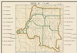 מדינת קונגו החופשית בשנת 1888. מחוז אובאנדג'י ואואלי בצפון מערב.