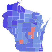 1982 United States Senate election in Wisconsin results map by county.svg