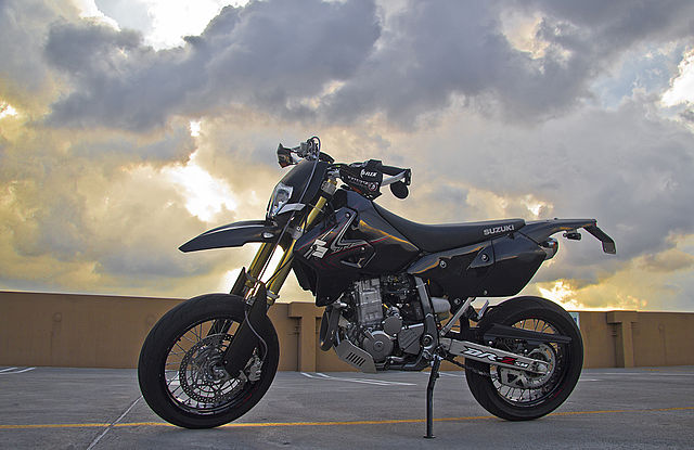 A modified street legal 2007 Suzuki DR-Z400SM supermoto