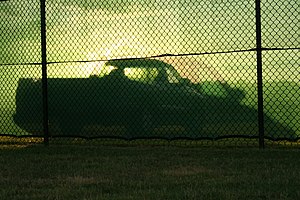 Silhouette of a pickup truck