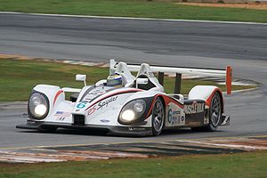 Muscle Milk Team Cytosport Porsche RS Spyder at the 2009 Petit Le Mans. 2009 Petit Le Mans (from Turn 10).jpg