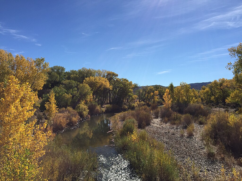 2015-10-30 13 07 51 View south up the Carson River from Nevada State Route 822 (Dayton Valley Road) in Dayton, Nevada
