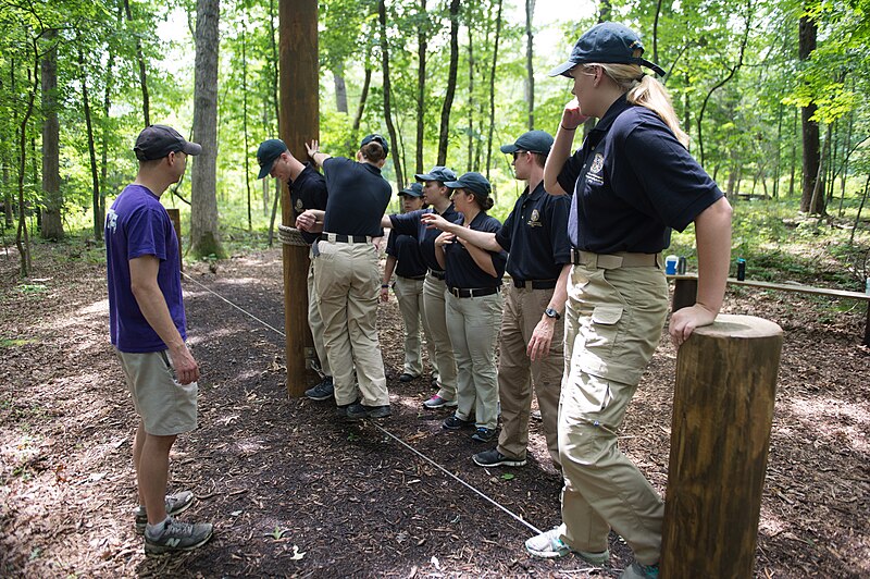 File:2015 Law Enforcement Explorers Conference almost done with balance drill.jpg