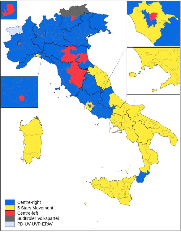 Winning candidates in constituencies for the Senate of the Republic