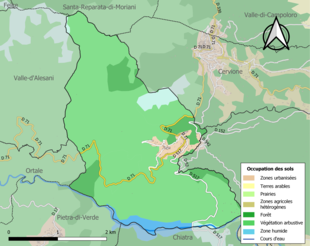 Цветная карта, показывающая землепользование.