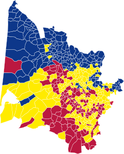 Nuance politique des candidats arrivés en tête dans chaque commune au 2e tour.