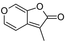 3-Methyl-2H-furo[2,3-c]pyran-2-one, found in "smokewater" 3-methyl-2H-furo-2,3-c-pyran-2-one.png