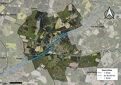 Carte orthophotographique de la commune en 2016.