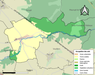 Kolorowa mapa przedstawiająca użytkowanie gruntów.