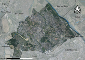 Évry-Courcouronnes: Géographie, Urbanisme, Toponymie