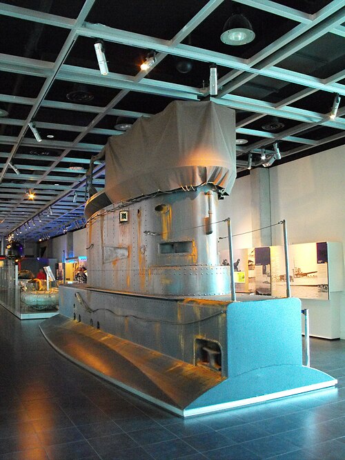 A replica of AE2's conning tower at the Western Australian Maritime Museum