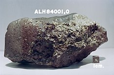 'n Fragment van meteoriet ALH 84001.