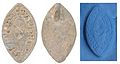 A complete Medieval lead alloy personal seal matrix. (FindID 642670).jpg