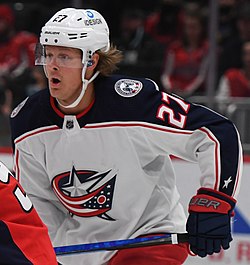 Boqvist v dresu Columbus Blue Jackets v roce 2022