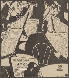 L'Âge du papier, eau-forte publiée le 23 janvier 1898 dans Le cri de Paris.