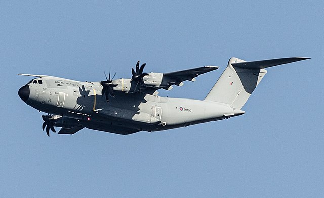 Airbus A400M Atlas transport aircraft of the Royal Air Force.