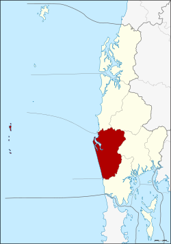 Расположение района в провинции Пханг Нга