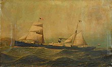 1881 painting of Jason Antonio Nicolo Gasparo Jacobsen - Het ss. Jason van de Koninklijke Nederlandsche Stoomboot Maatschappij - A.1537(02) - Het Scheepvaartmuseum.jpg