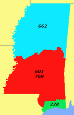 Thumbnail for List of Mississippi area codes