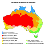 Carte de l'Australie en couleur
