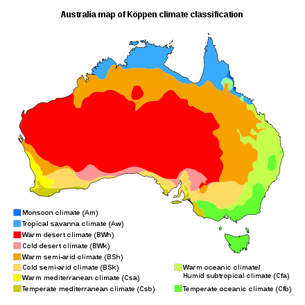 Climate map of Australia