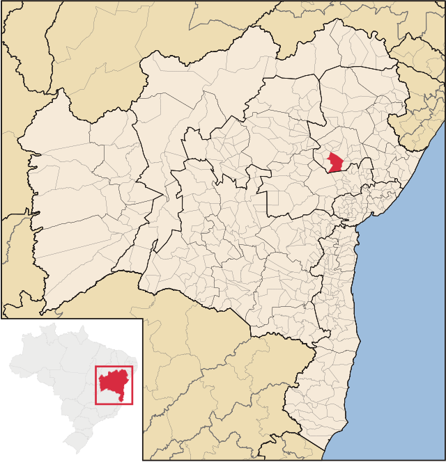 Localização de Riachão do Jacuípe na Bahia