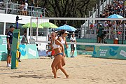 Deutsch: Beachvolleyball bei den Olympischen Jugendspielen 2018; Tag 11, 17. Oktober 2018; Jungen, Spiel um Platz 3 – USA (Devon Newberry/Lindsey Sparks)-Norwegen (Emilie Olimstad/Frida Berntsen) 1:2 (21–1/13–21/9–15) English: Beach volleyball at the 2018 Summer Youth Olympics at 17 October 2018 – Bronze Medal Match – USA (Devon Newberry/Lindsey Sparks)-Norway (Emilie Olimstad/Frida Berntsen) 1:2 (21–1/13–21/9–15)