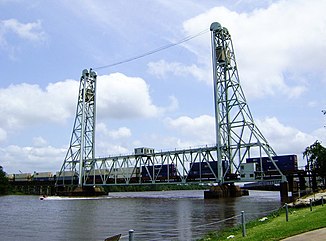 KCS Spoorbrug over de rivier de Neches in Beaumont