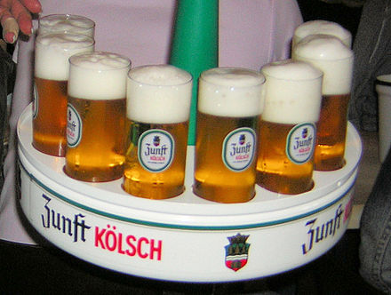 Kölsch Stangen in a "wreath". Zunft is just one of the many breweries making Kölsch
