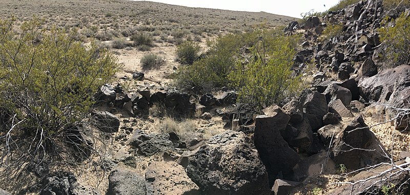 File:Black basalt rock ringed structures along the El Camino Real de Tierra Adentro National Historic Trail outside of Truth or (e4138de5-e6e3-42e5-b82c-021d06f958a3).JPG