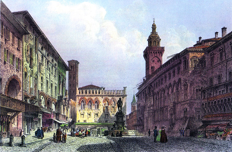 File:Bologna Piazza Maggiore c1855.jpg