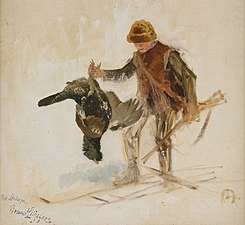 Studie střelce mladého tetřeva (Bruno Liljefors, 1923–1924)