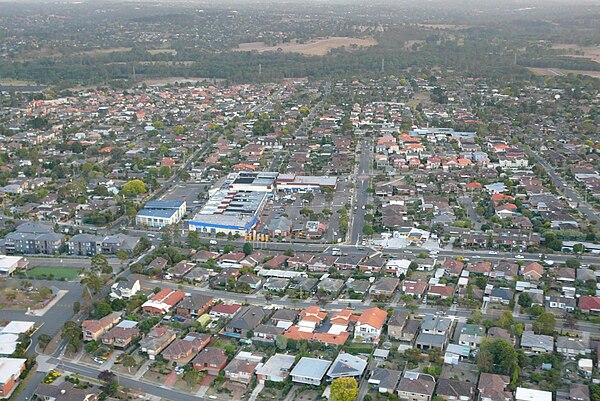Bulleen Plaza Shopping Centre and surrounding area