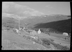 Blick auf das Dorfgebiet im Jahr 1948