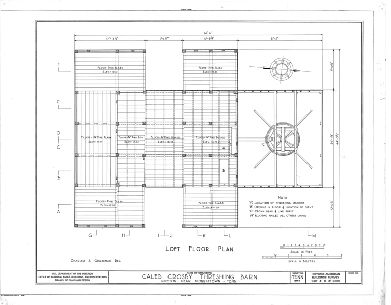 File:Caleb Crosby Threshing Barn, Noeton (moved to Norris Dam State Park, Lake City), Morristown, Hamblen County, TN HABS TENN,32-NOET,1A- (sheet 3 of 15).png