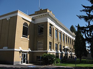 Caribou County Courthouse in Soda Springs, gelistet im NRHP Nr. 87001582