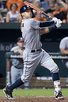 Correa batting for the Astros in 2016 Carlos Correa (29079894375) (Cropped).jpg