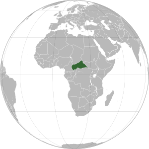 Centralafrikanska republiken på världskartan