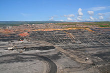 Paleocene coal is extracted at the Cerrejon mine, the world's largest open-pit mine Cerrejon 3.jpg