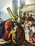 Via Crucis VIII Jésus rencontre les femmes de Jérusalem qui pleurent.