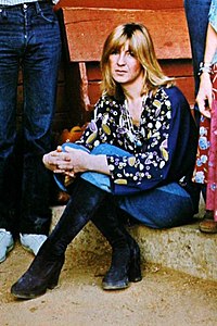 La vocalista y teclista Christine McVie en 1977