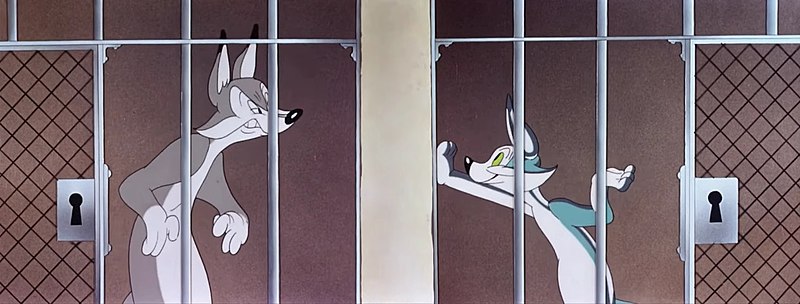 File:Chuck Jones - Merrie Melodies - Fox Pop (1942) - A (Silver-painted) Fox and His Mate Grey Fox.jpg