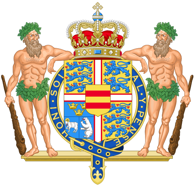 File:Coat of Arms of the Monarch of Denmark (Member of the Garter Variant).svg