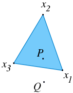 Convex combinations of three points '"`UNIQ--postMath-0000001C-QINU`"' in a plane